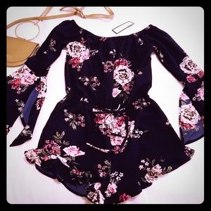 Floral Romper- off shoulder, Festival look!